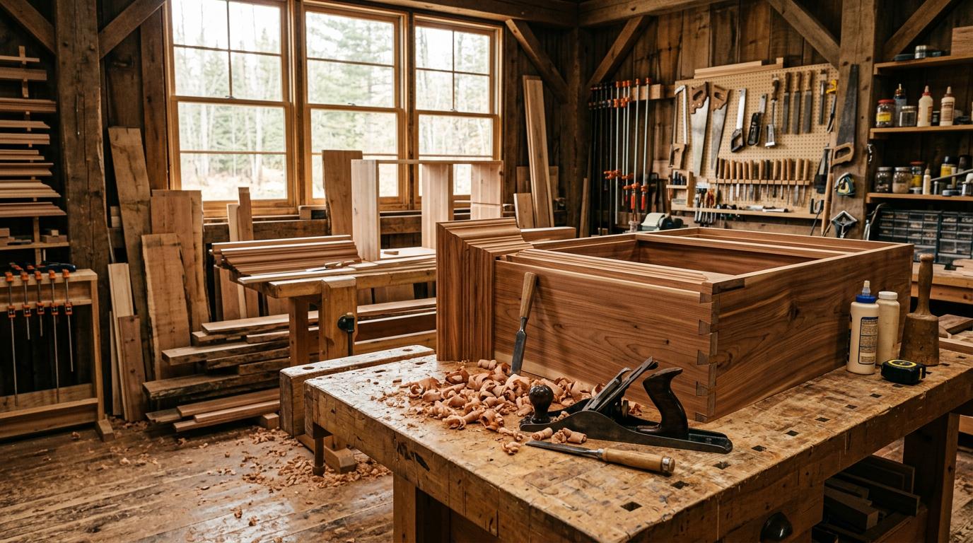 Master carpenter workshop with fine woodwork