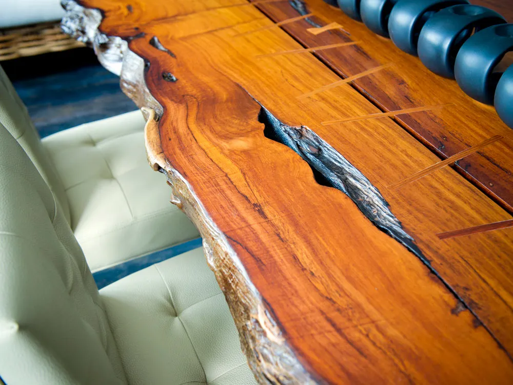Close-up of exotic wood grain detail