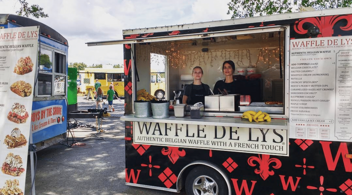 Beljam's Waffles food truck serving Belgian waffles in Vancouver