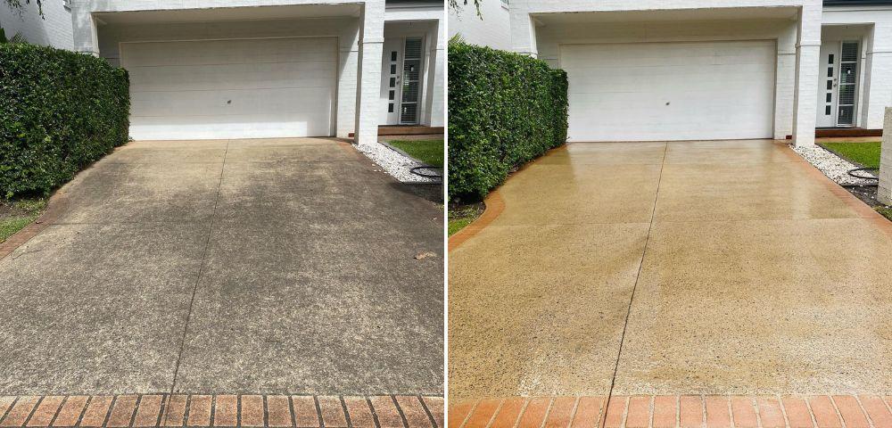 Pressure washing results