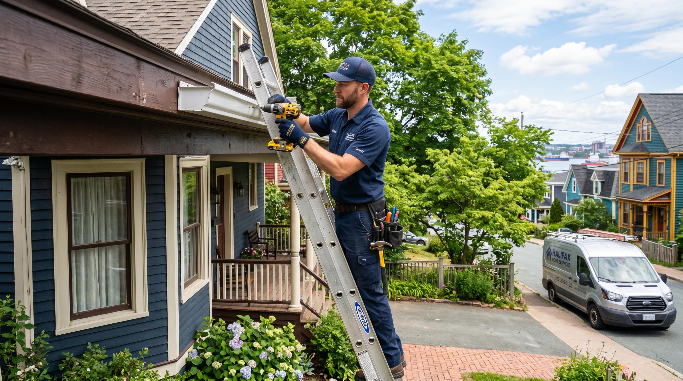 Professional handyman working on a Halifax home