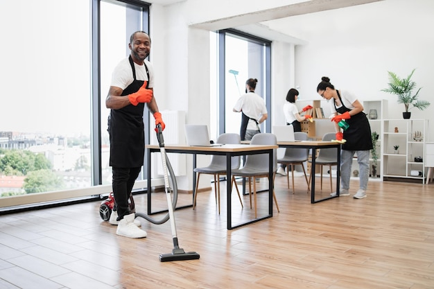 Professional cleaning team at work in Toronto office
