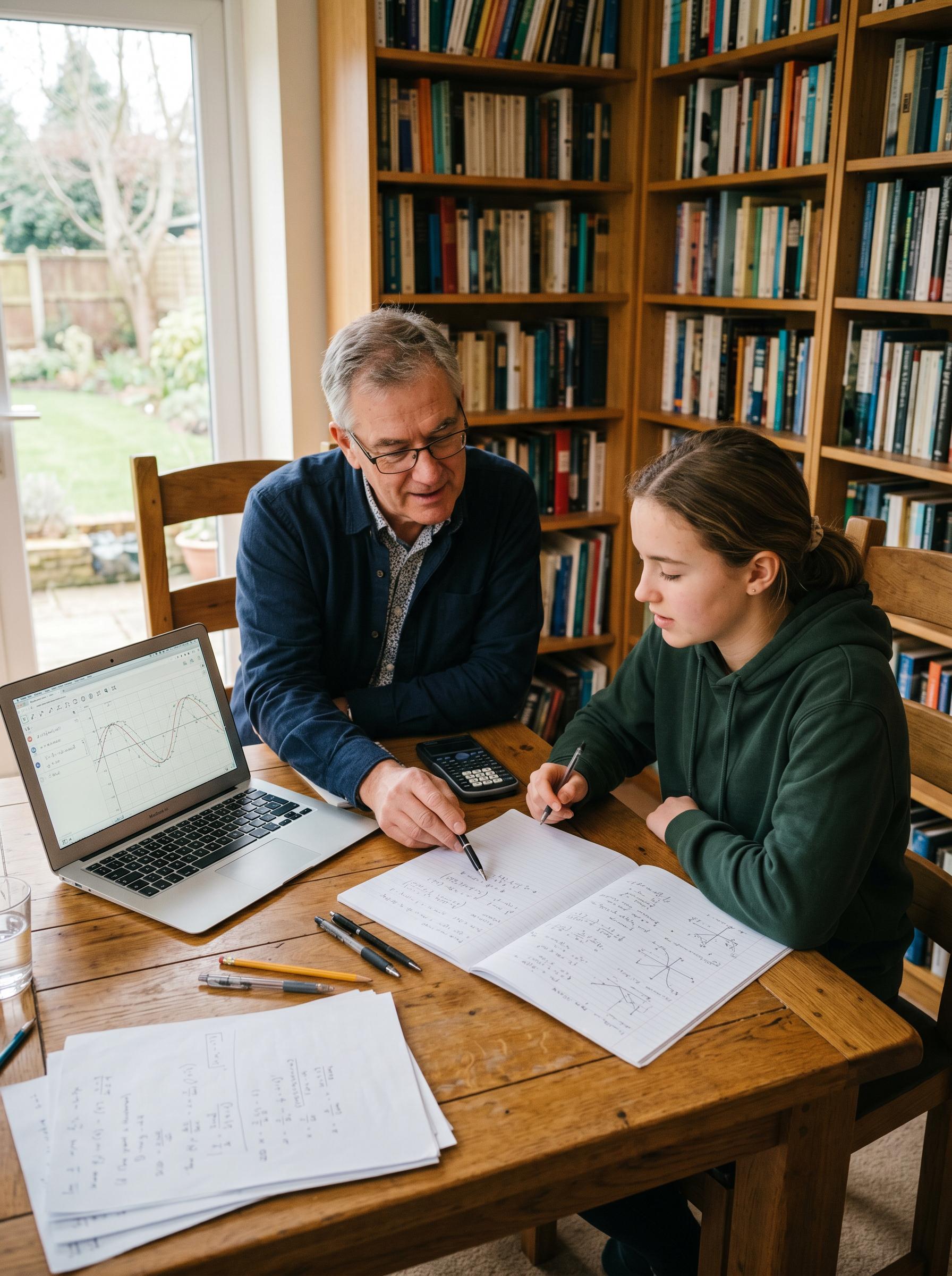 One-on-one math tutoring session with student