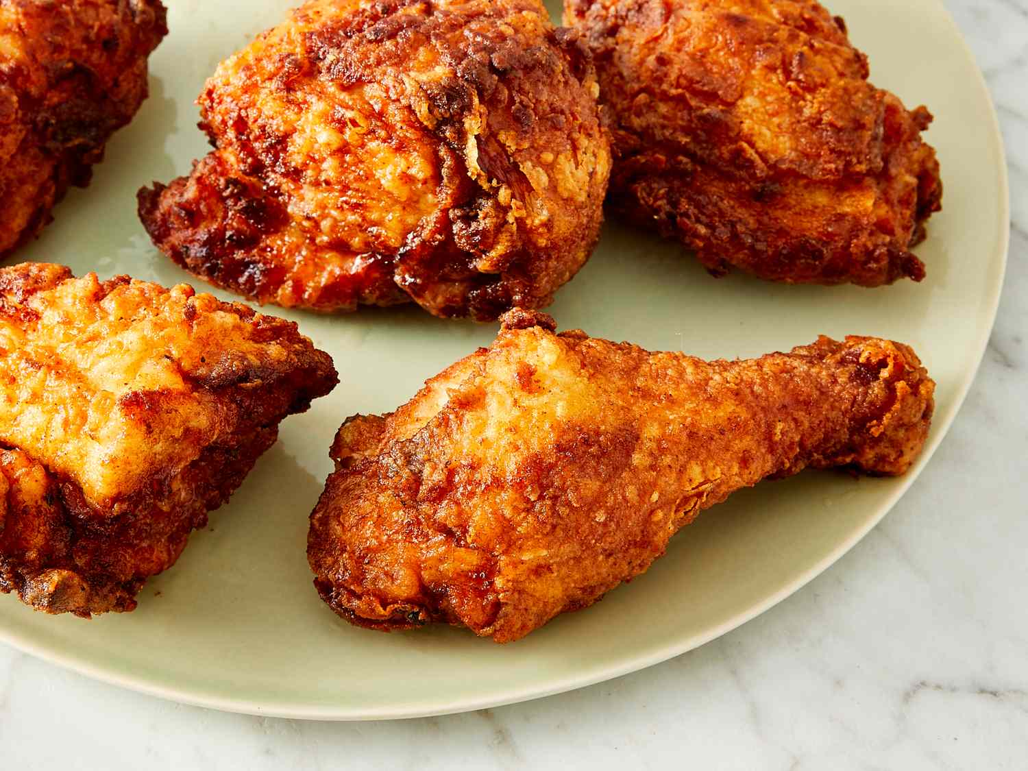 Golden crispy fried chicken at Downlow Chicken Shack