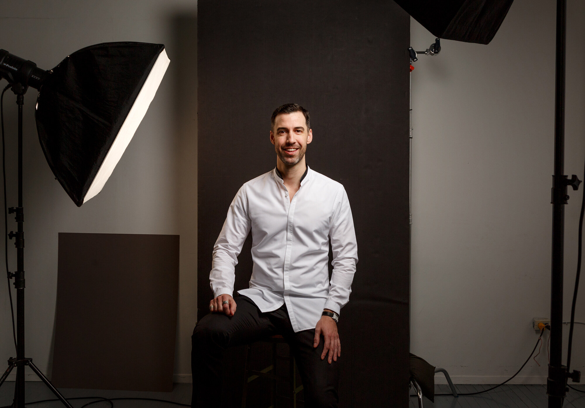 Professional studio photography setup