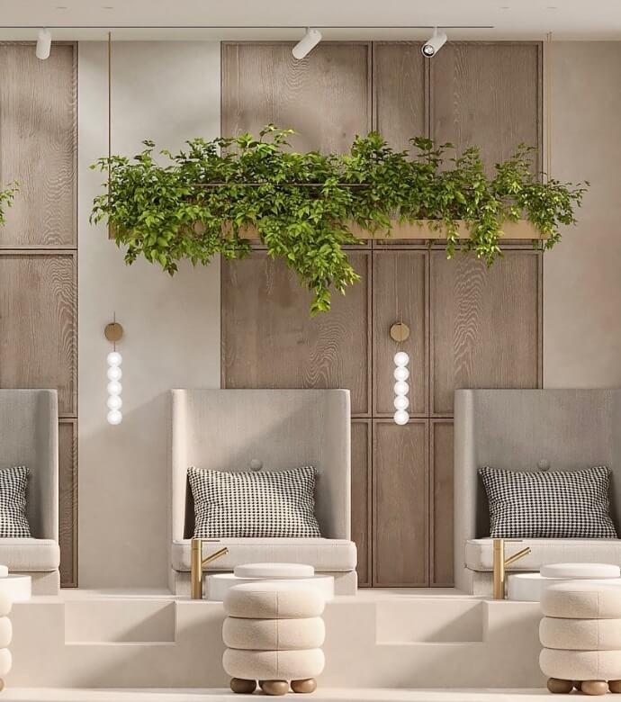 Luxury nail salon interior at Eman Beauty Spa in Halifax