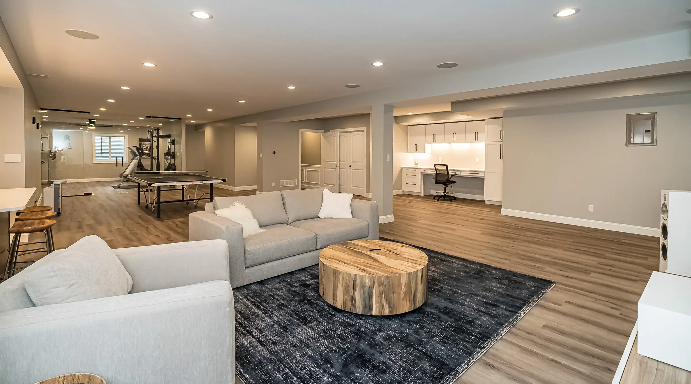 Beautifully finished basement renovation in Calgary home