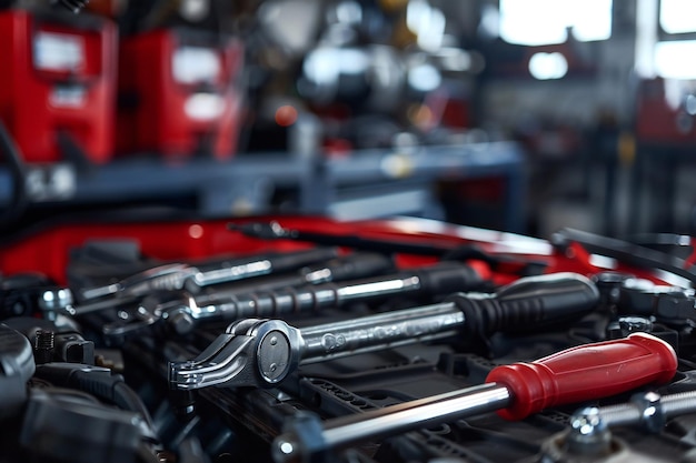 Professional workshop with tools