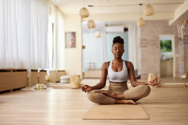 Meditation session at Live Well Yoga Burnaby studio