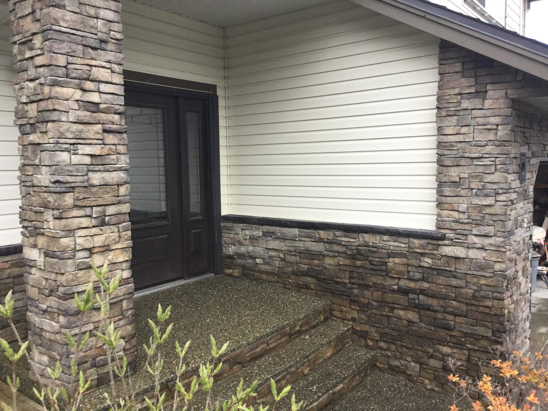 Stone veneer exterior work by Old Country Masonry