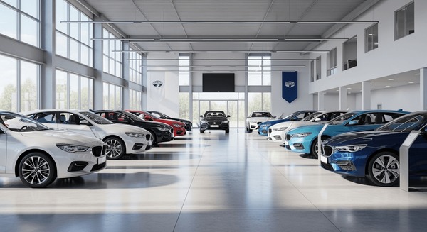 Modern car dealership showroom with quality pre-owned vehicles in Winnipeg