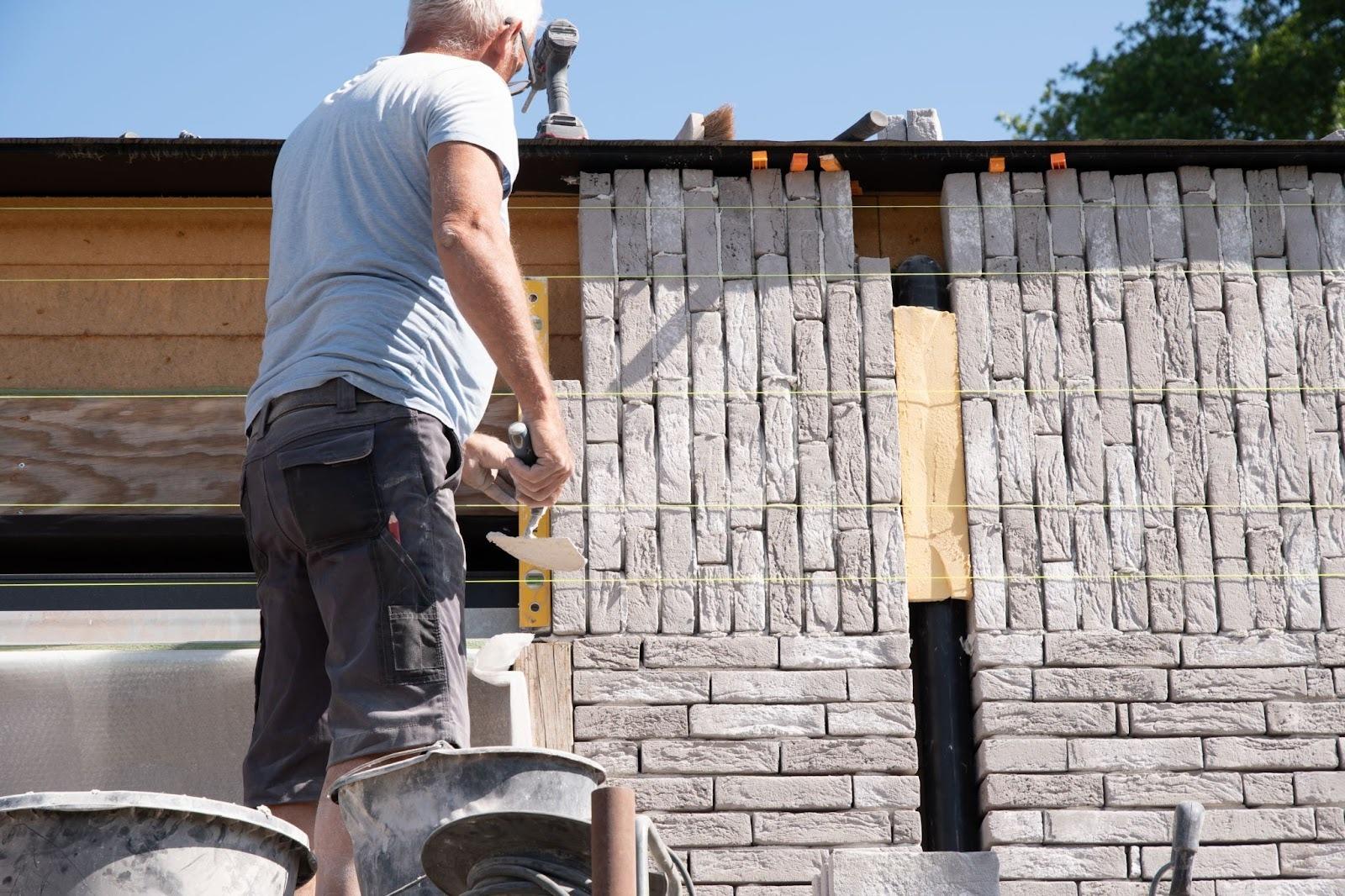 Masonry craftsmanship in action