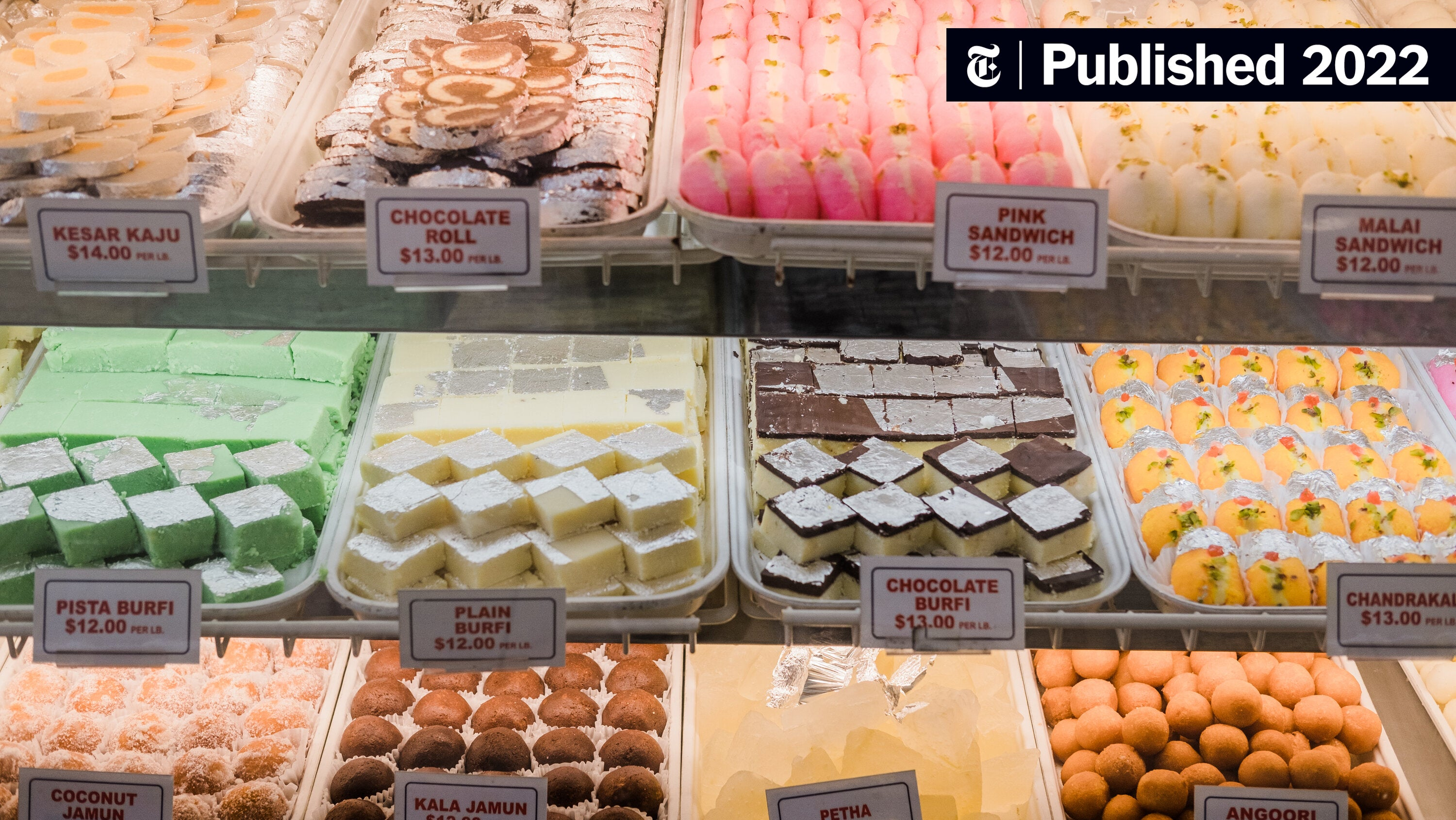 Colorful mithai display