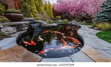 Waterfall and pond installation