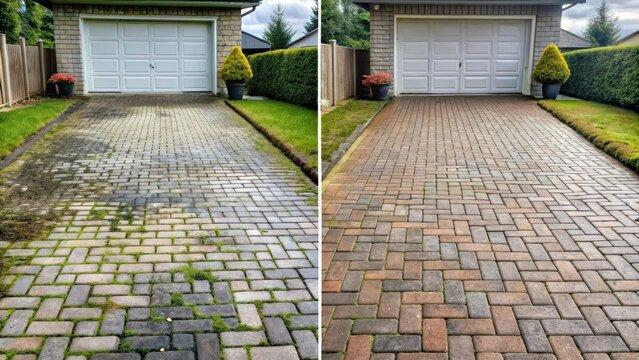 Pressure washing before and after results