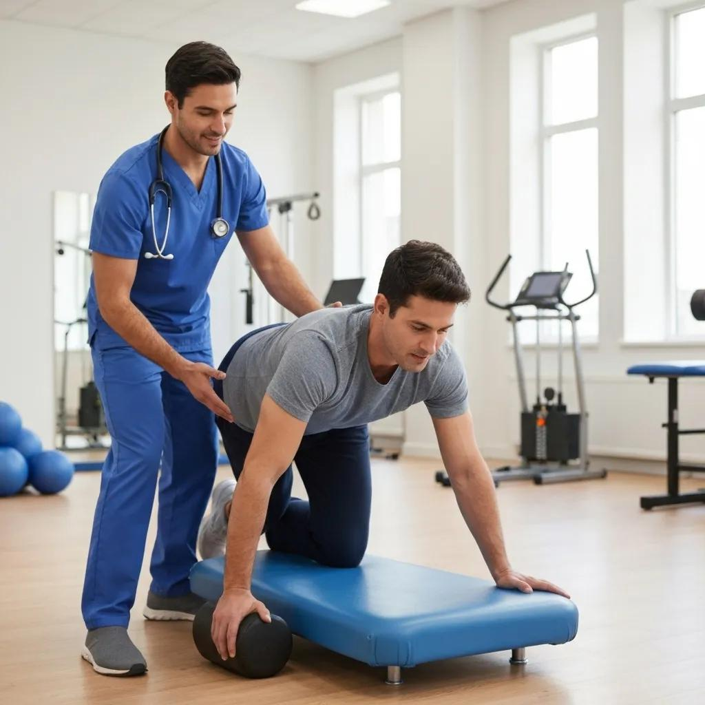 Active rehabilitation exercise session at Spindrift Physiotherapy