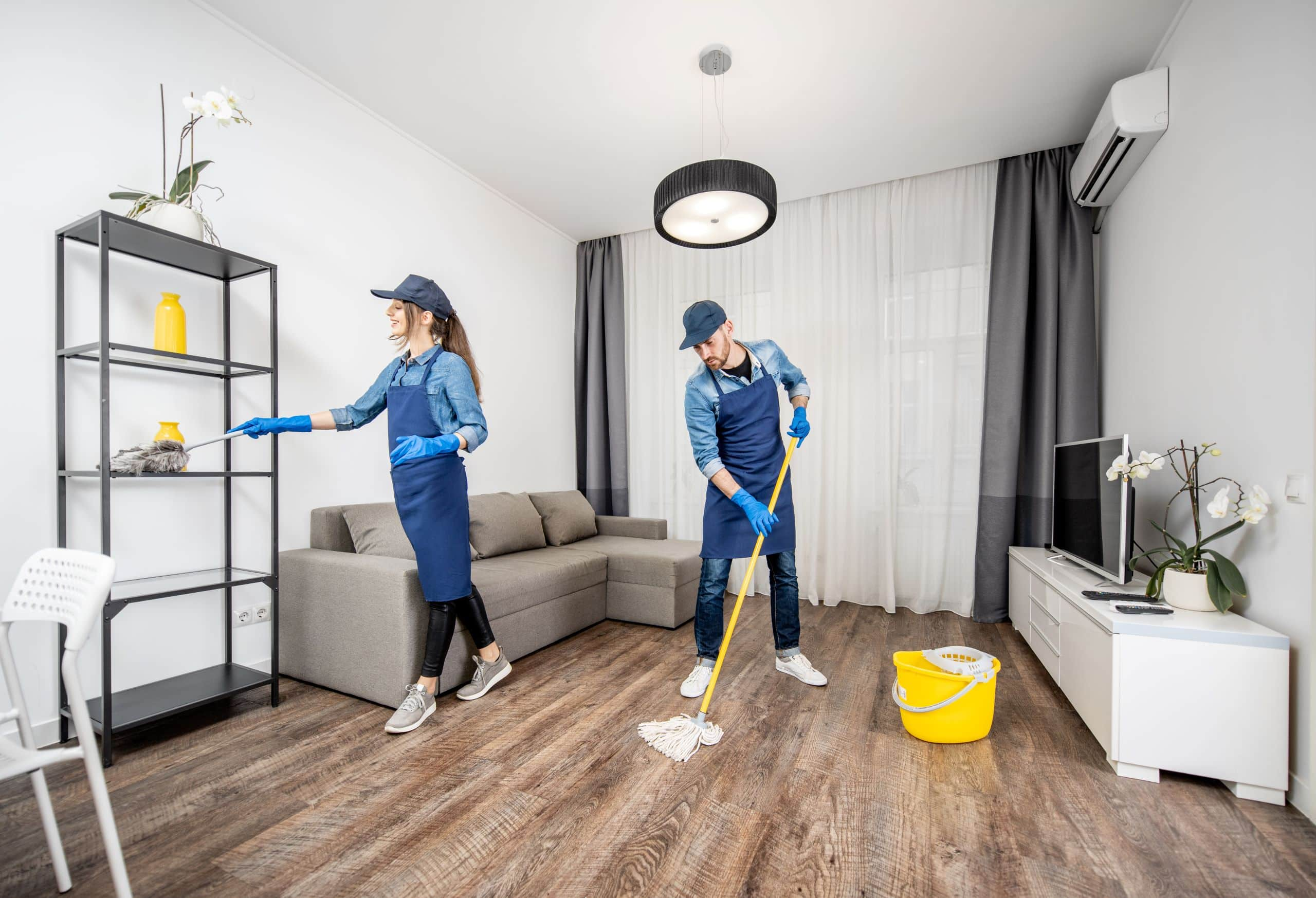 Professional cleaning team servicing a home in Saint John, New Brunswick